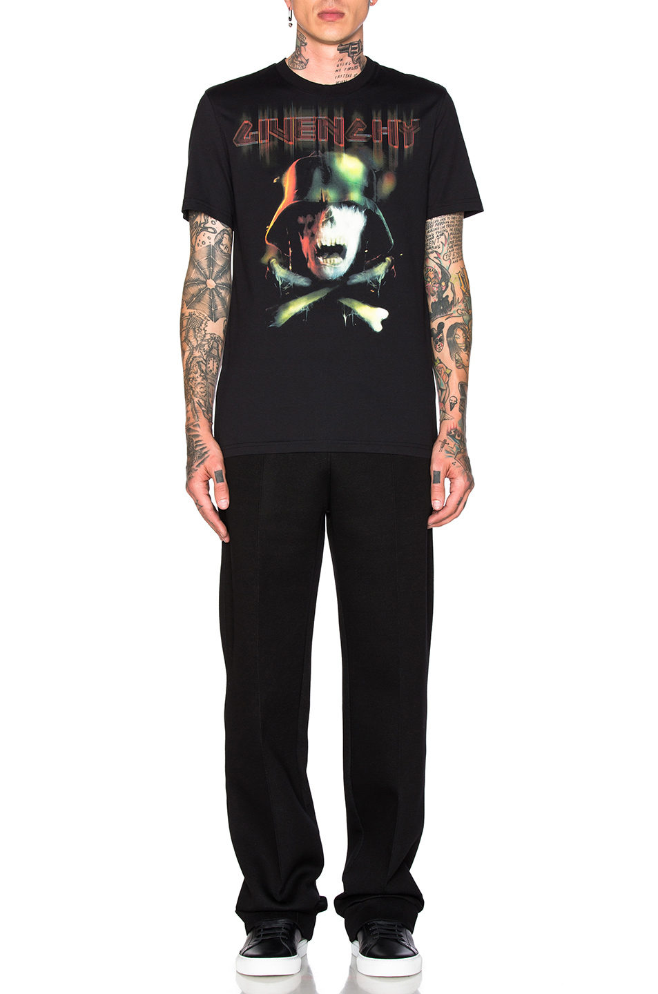 givenchy cuban fit 军风骷髅头骨t恤 – 黑色 | fwrd