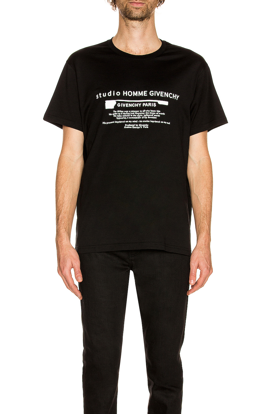 image 3 of givenchy studio homme tee in black