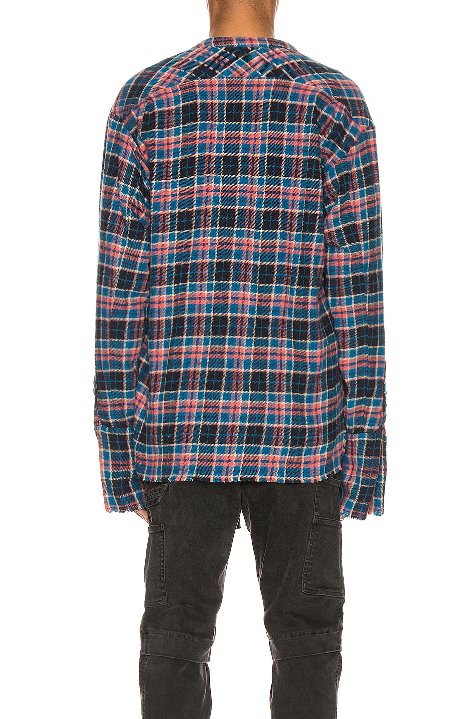 greg lauren 格子衬衫 – blue | fwrd