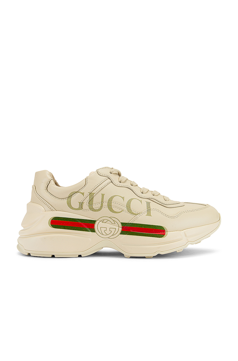 image 1 of gucci rhyton logo sneakers in ivory