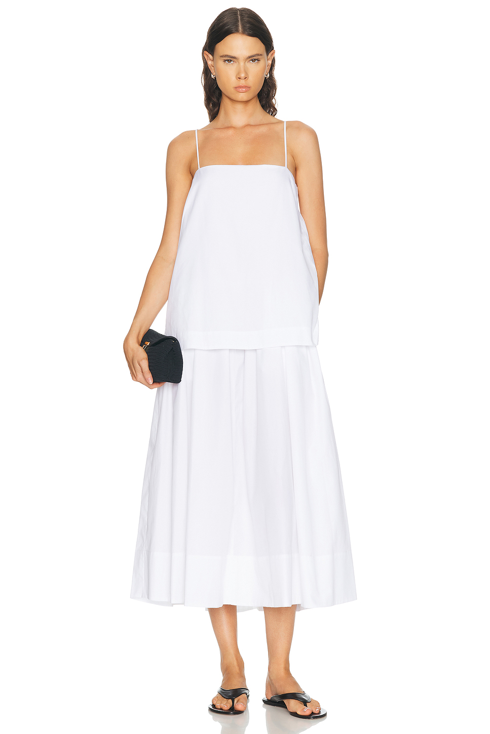 Cotton Poplin Strap Maxi Dress