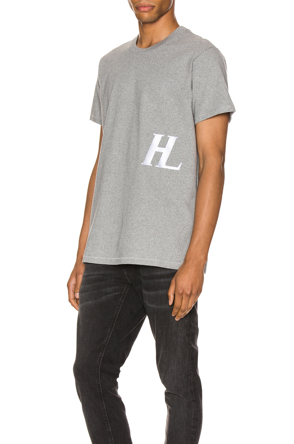 image 1 of helmut lang hl logo tee in precision heather