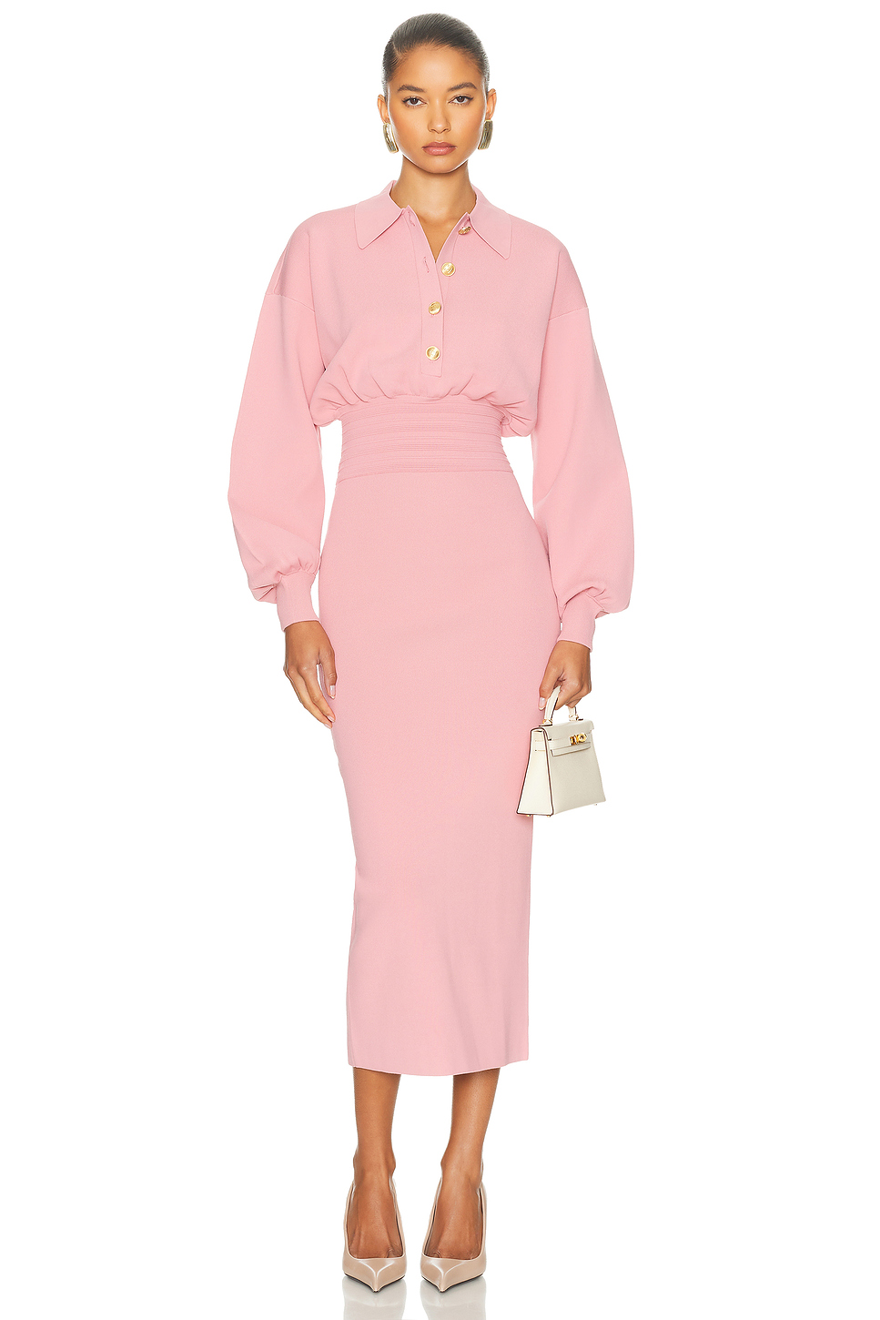 Hildie Polo Knit Midi Dress