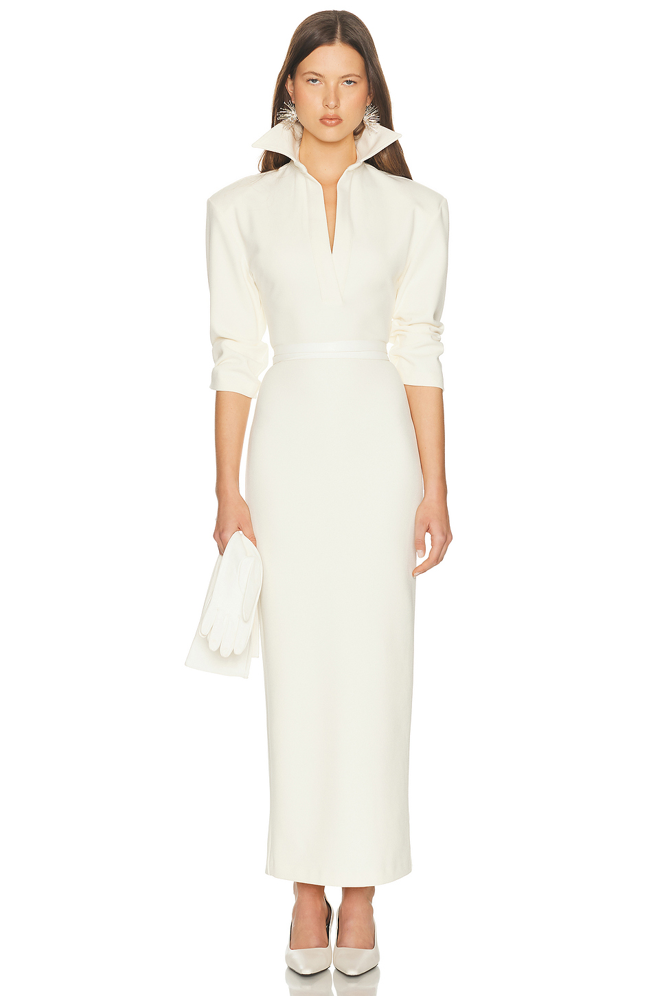 Margaux Polo Maxi Dress in Thick Stretch Crepe