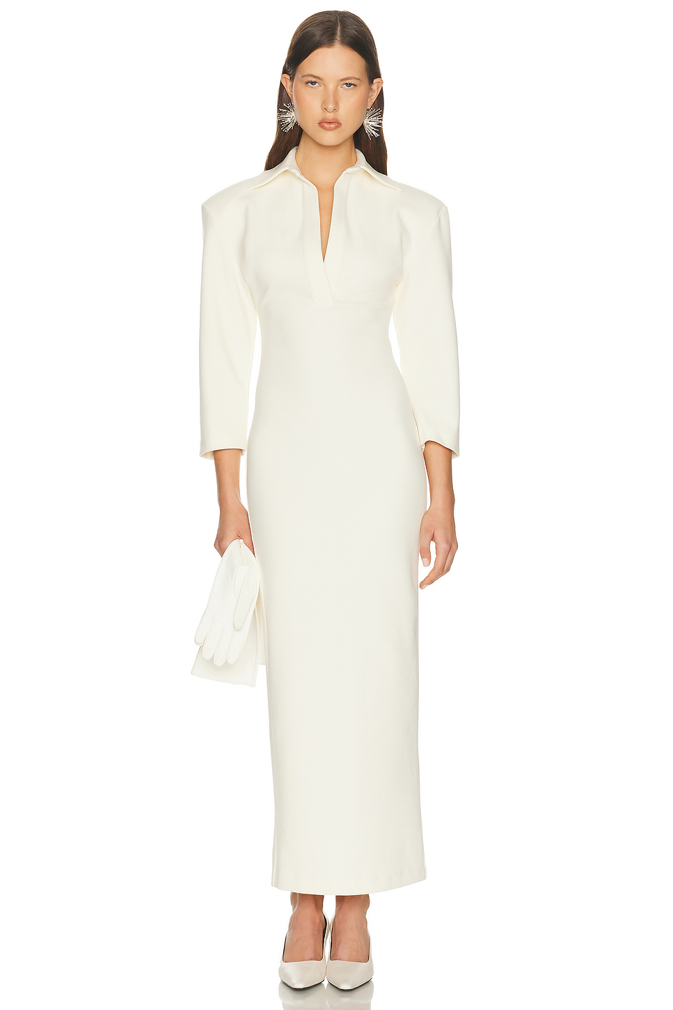 Margaux Polo Maxi Dress in Thick Stretch Crepe