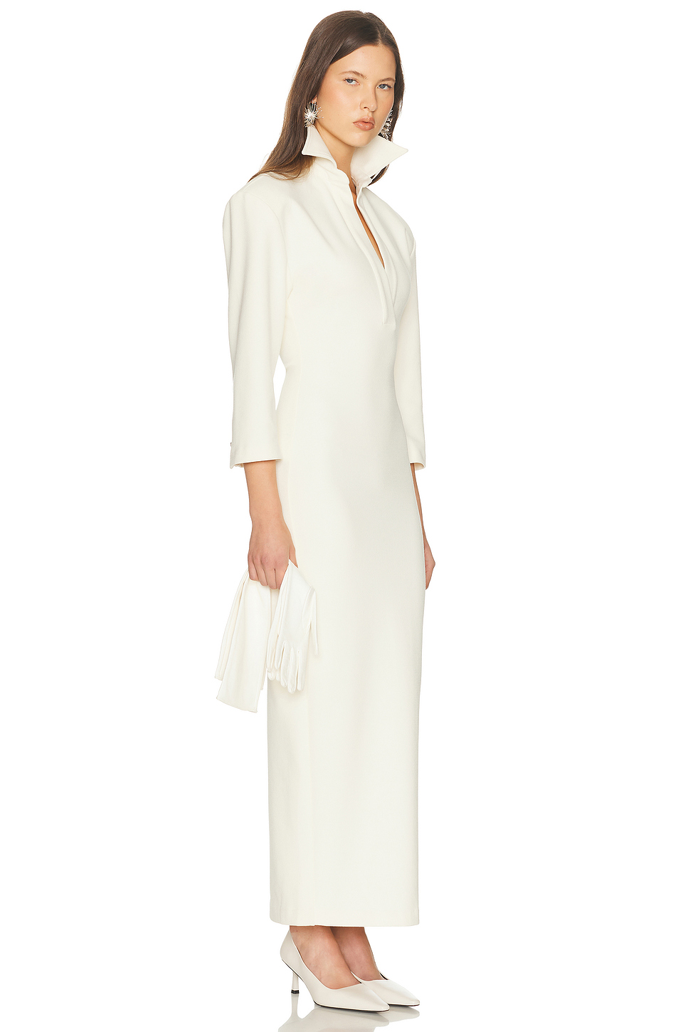 Margaux Polo Maxi Dress in Thick Stretch Crepe