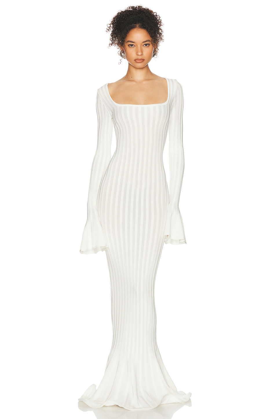 Viscose Nylon Knit Gown with Train