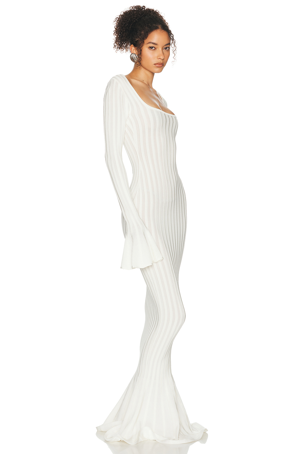 Viscose Nylon Knit Gown with Train