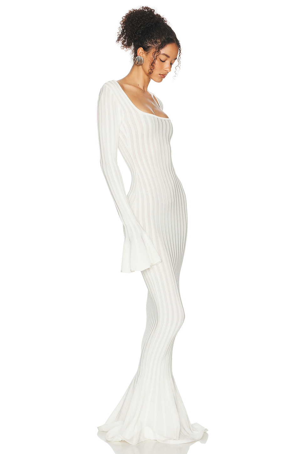 Viscose Nylon Knit Gown with Train