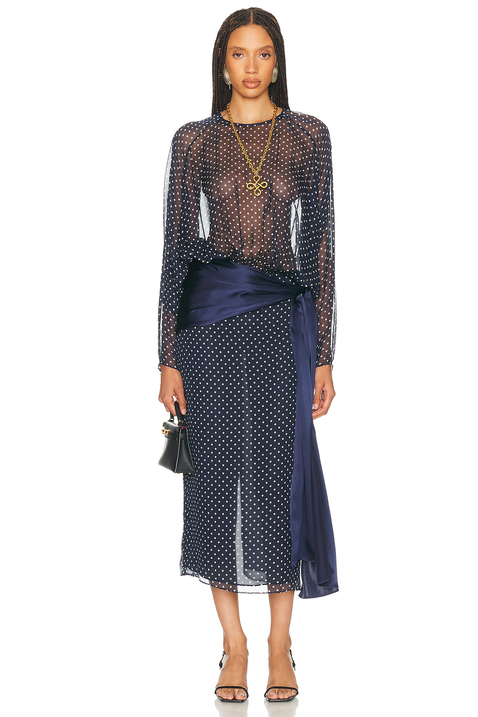 Sabrina Printed Silk Chiffon Midi Dress