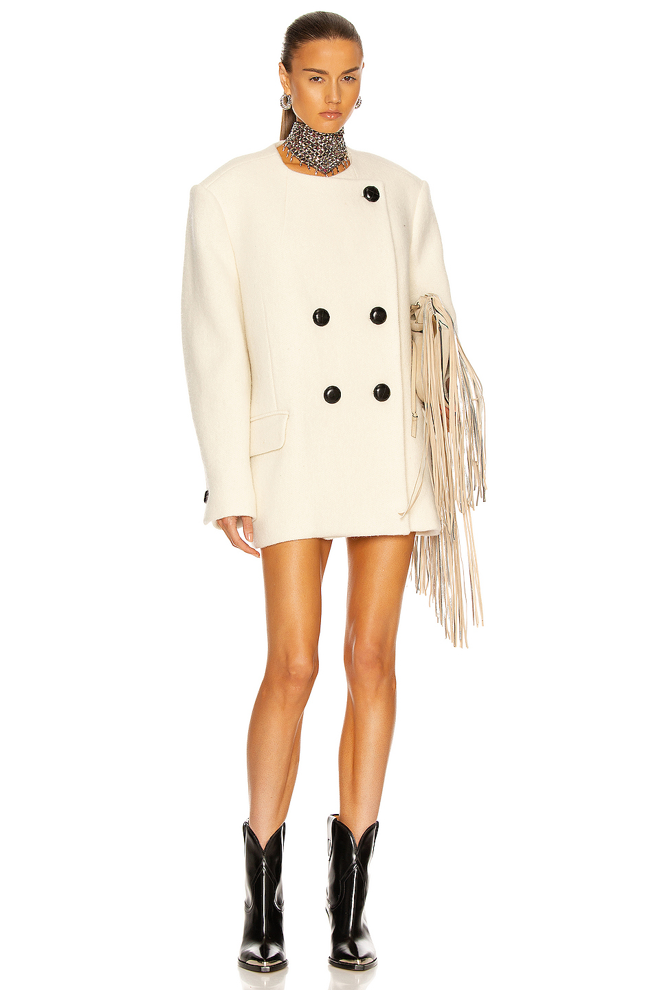 image 1 of isabel marant ibridgea coat in ecru