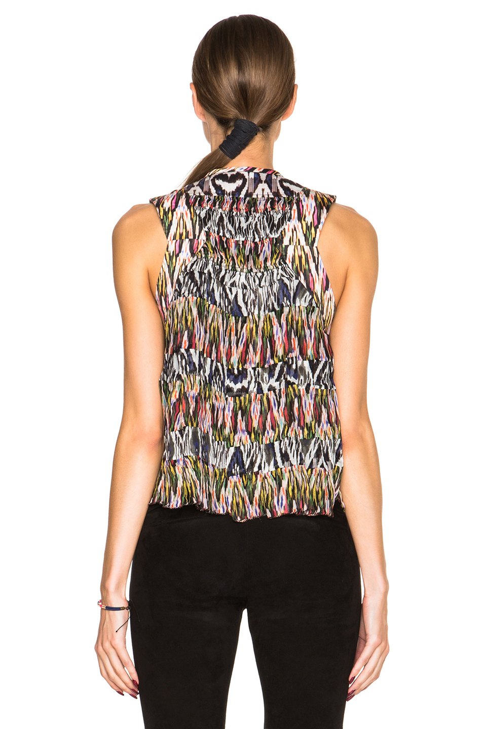 image 4 of isabel marant pleane printed patchwork silk top in