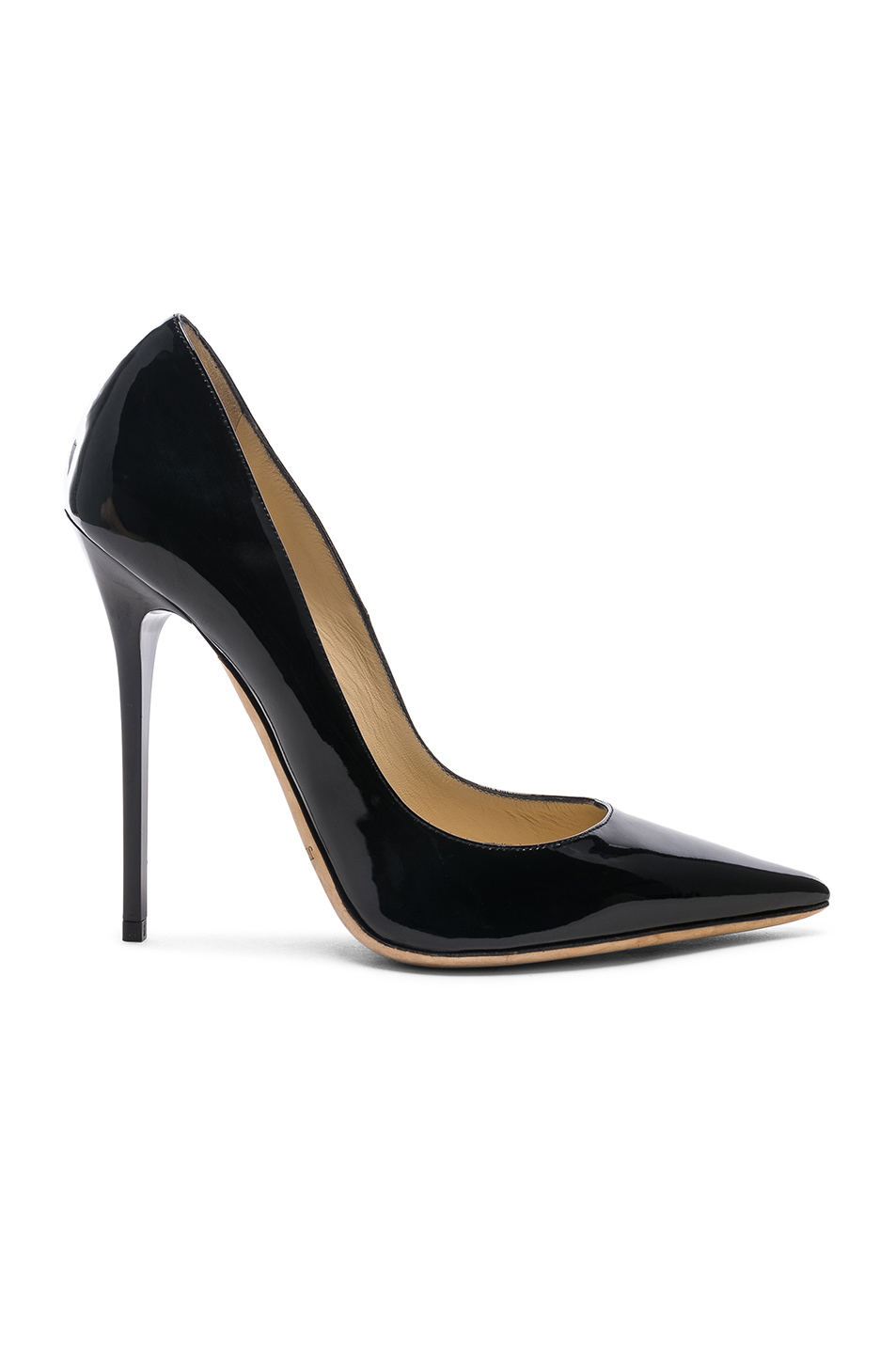 jimmy choo anouk patent 高跟 – 黑色 | fwrd