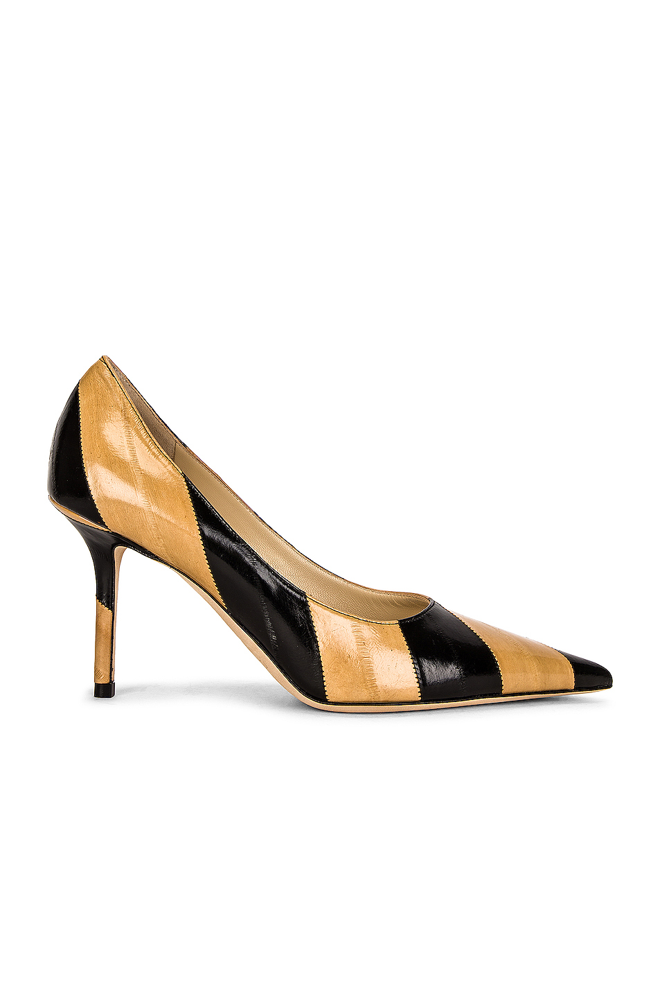 jimmy choo love 85 浅口高跟鞋 – black & cognac | fwrd