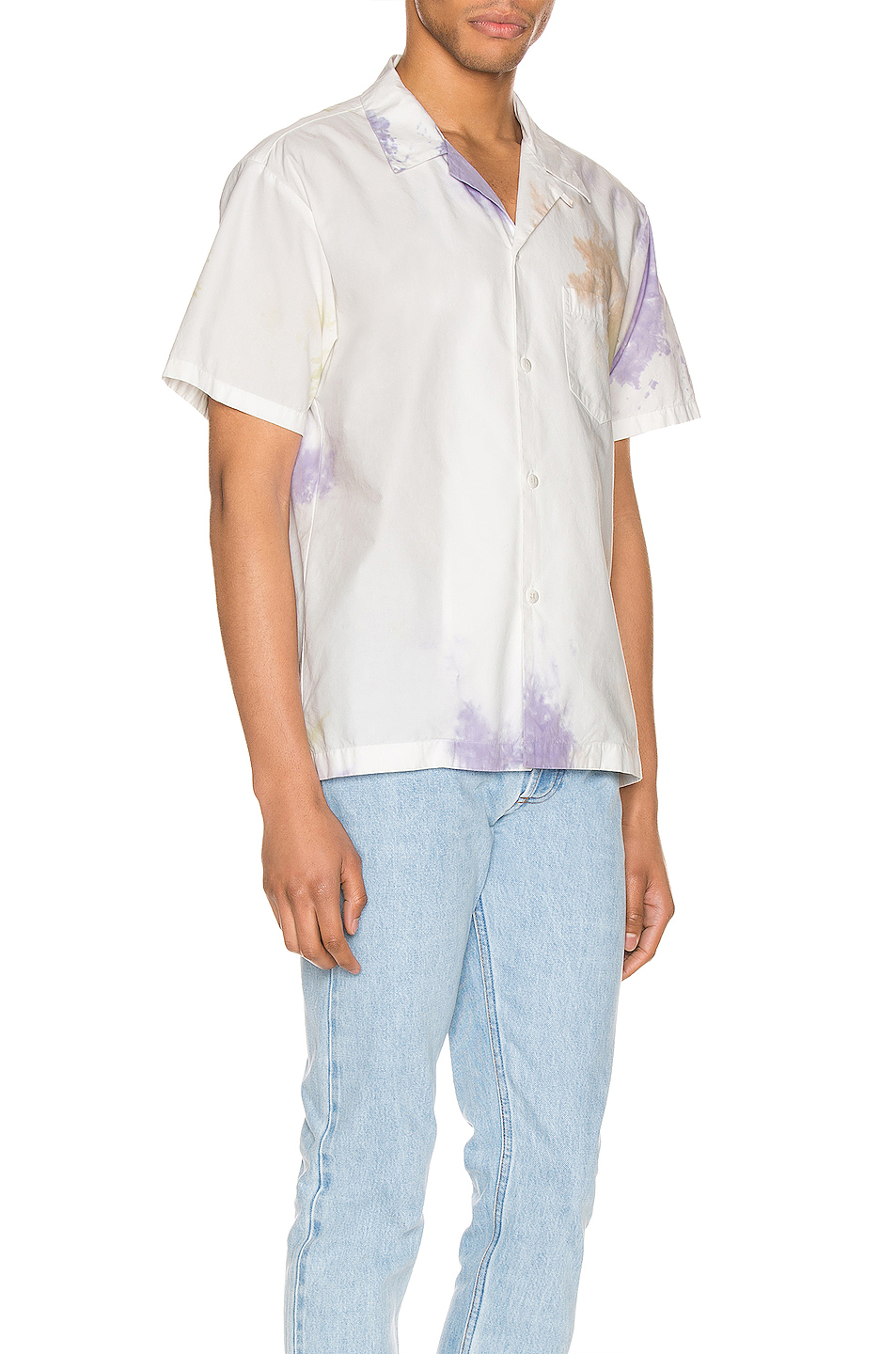 image 2 of john elliott bowling shirt in balboa ink bloom