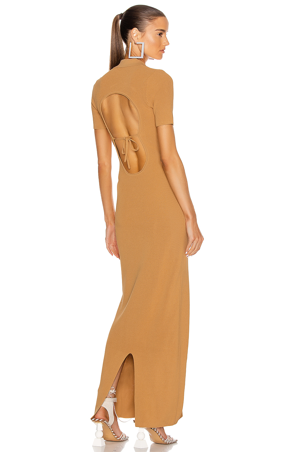 image 1 of jacquemus la robe maille polo in dark yellow