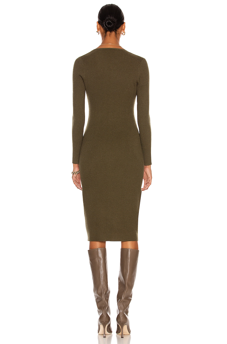 lagence maci 前开襟连衣裙 – ivy green | fwrd