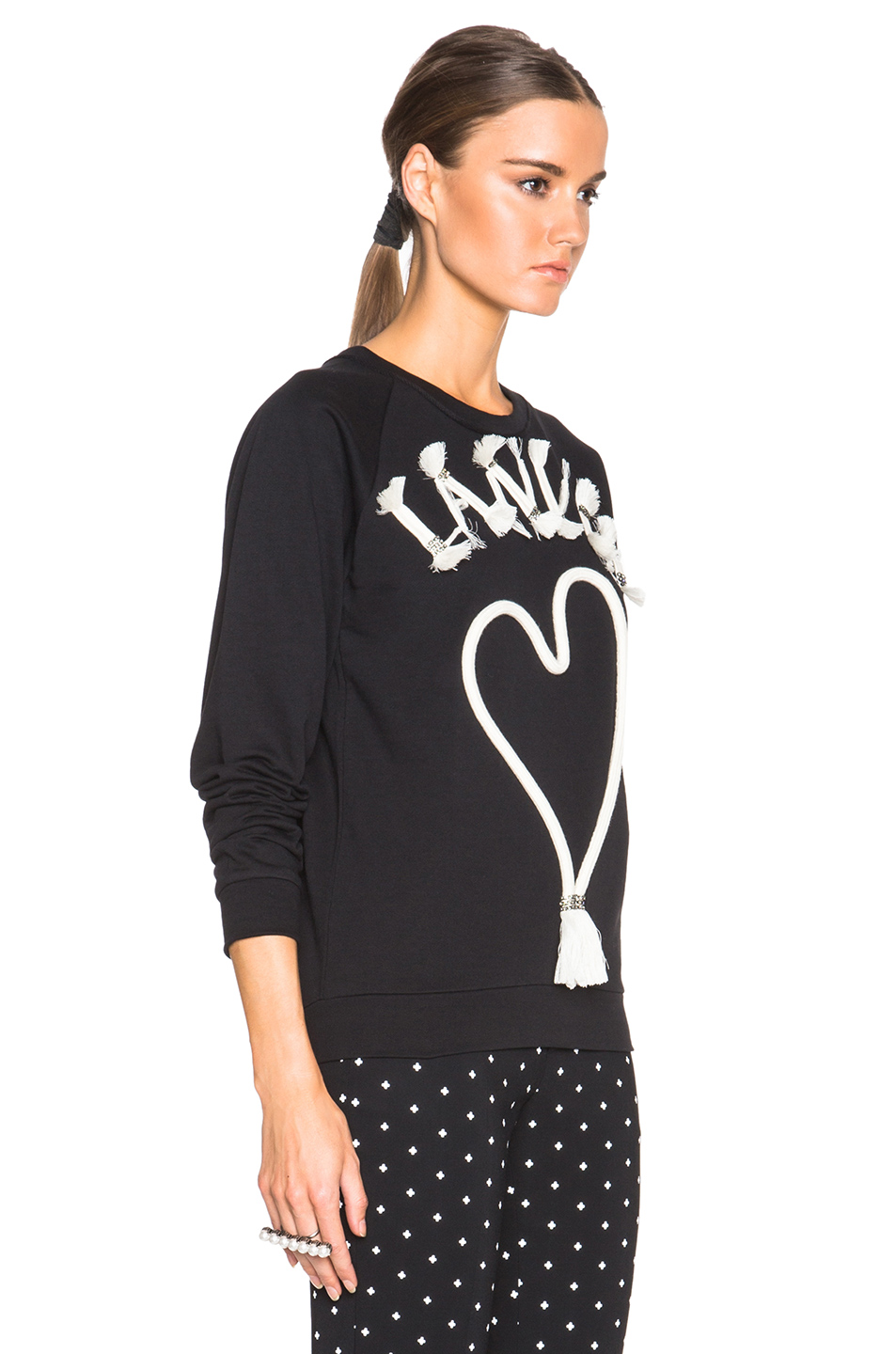 image 3 of lanvin logo embroidered sweatshirt in black