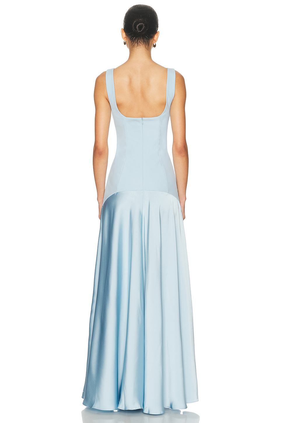 Satin Skirt Crepe Top Gown