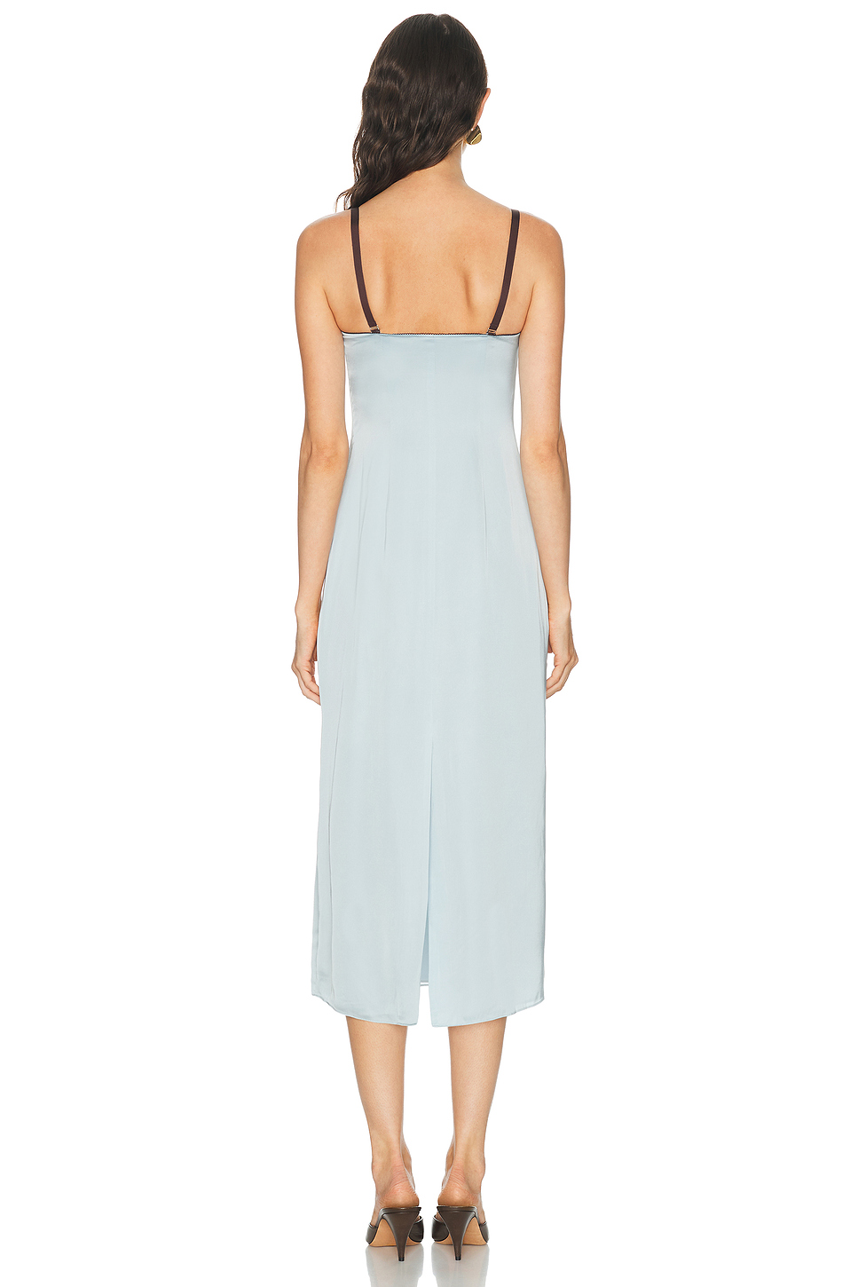 Emery Midi Dress in Midweight Satin with Underwire Cups