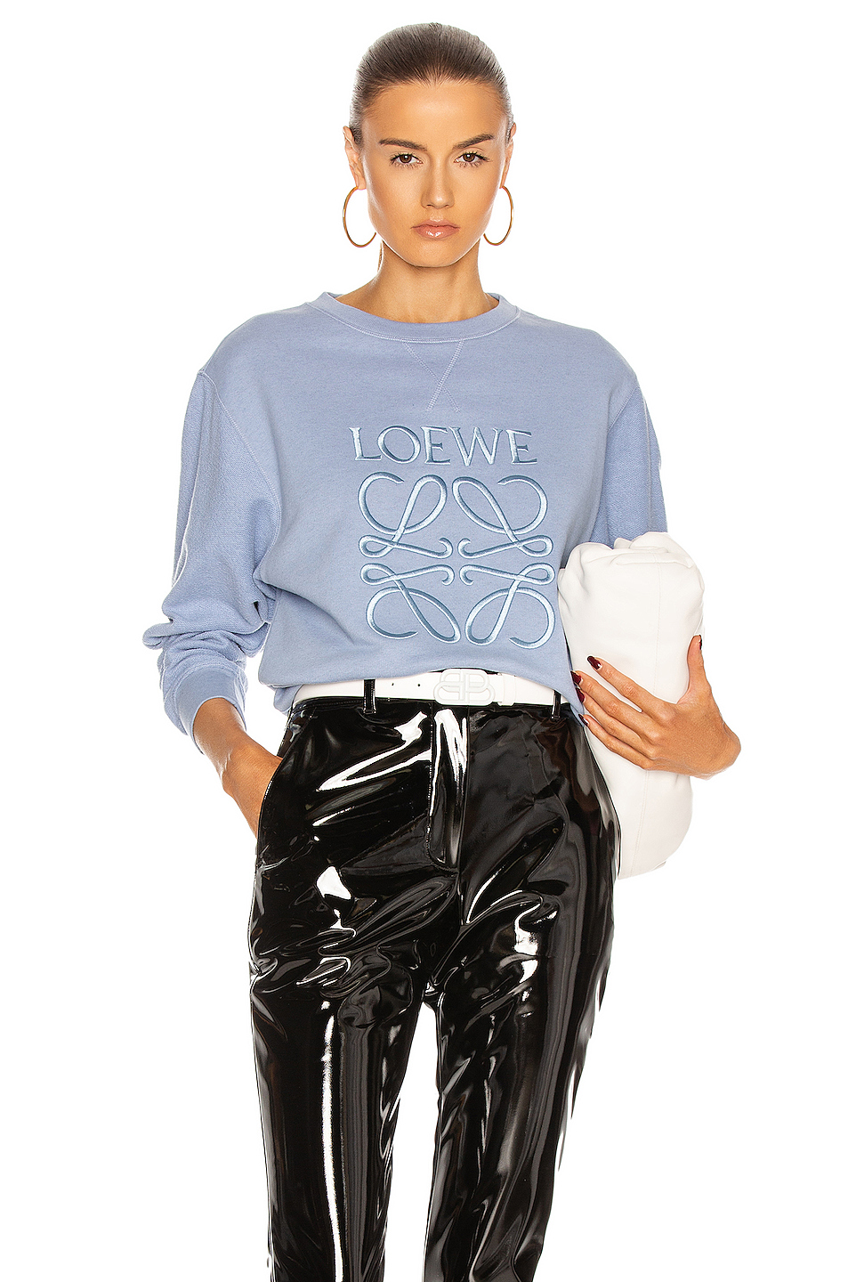 image 1 of loewe anagram sweatshirt in dusty blue