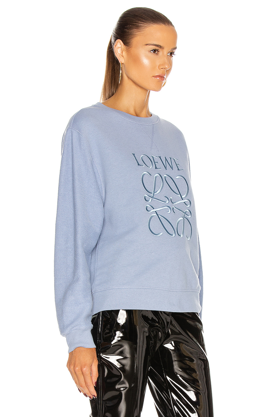 image 2 of loewe anagram sweatshirt in dusty blue