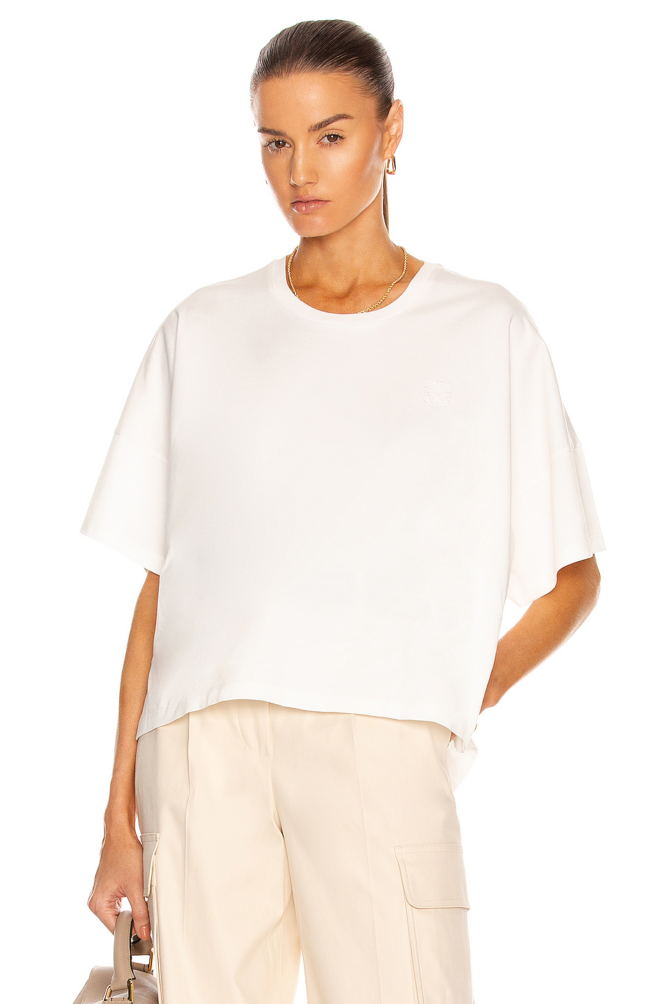 image 1 of loewe short oversize anagram t-shirt in white