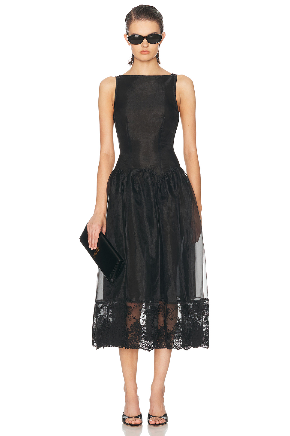 Elsie Organza Fit and Flare Midi Dress