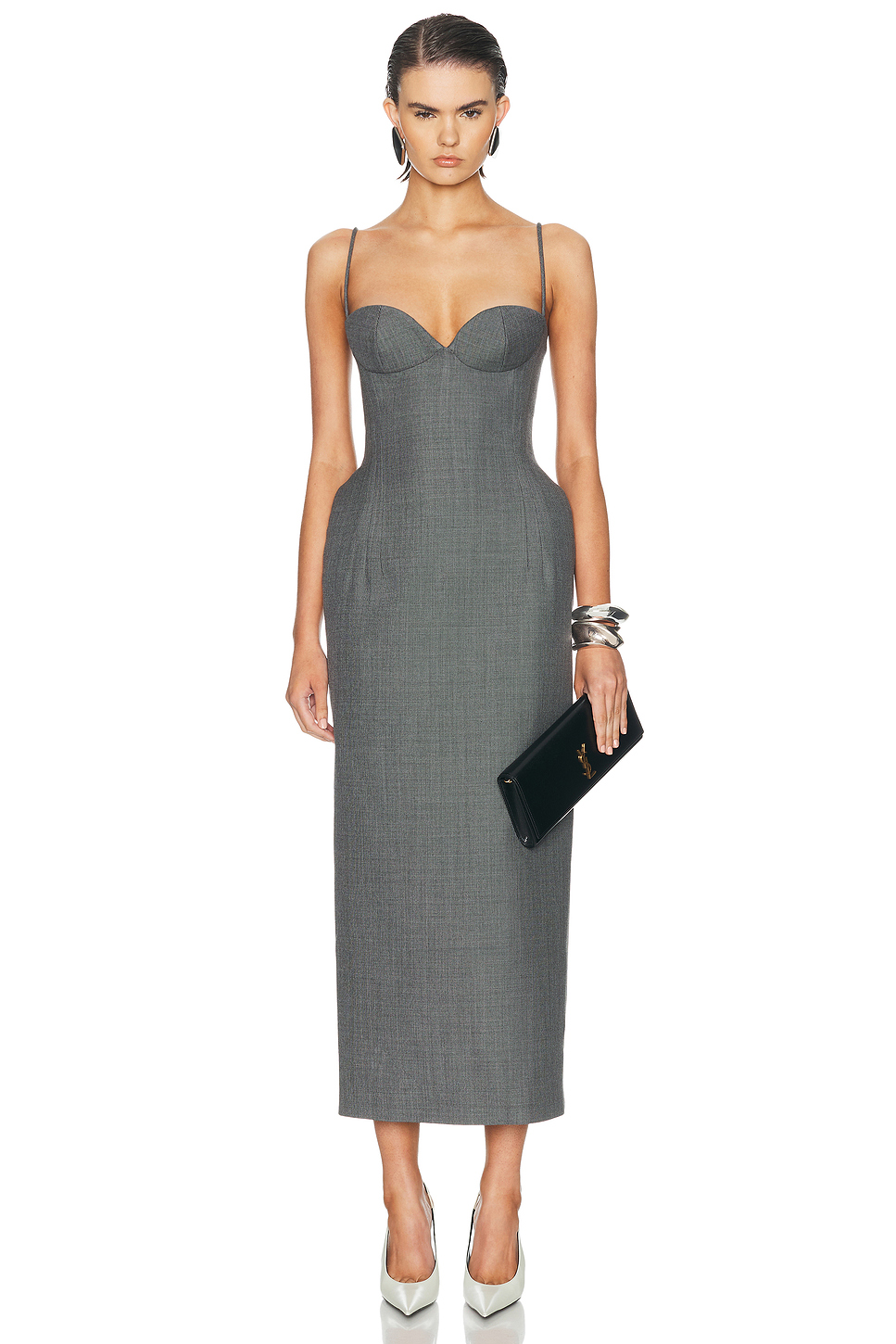 Wool Silk Lined Bustier Dress