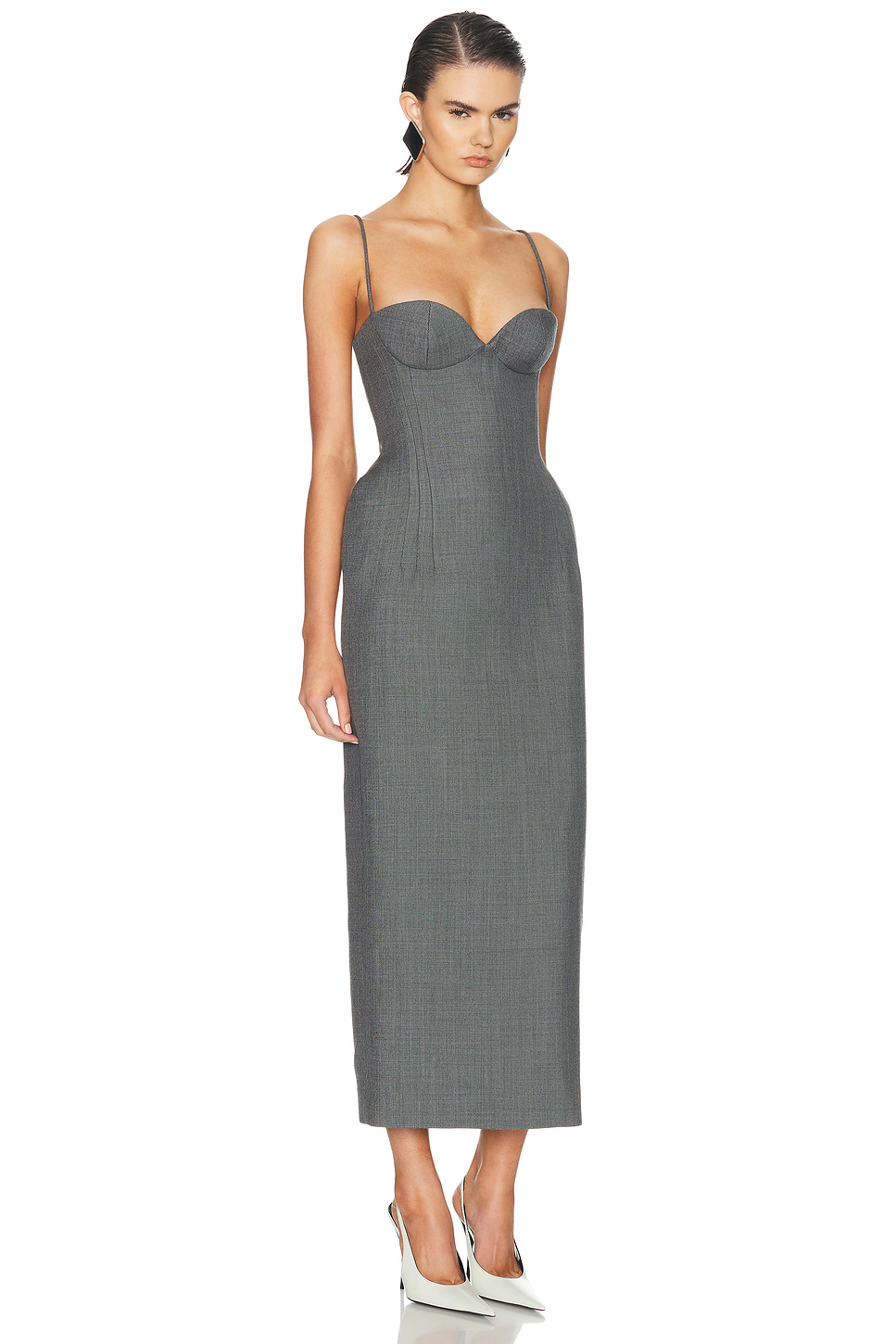 Wool Silk Lined Bustier Dress
