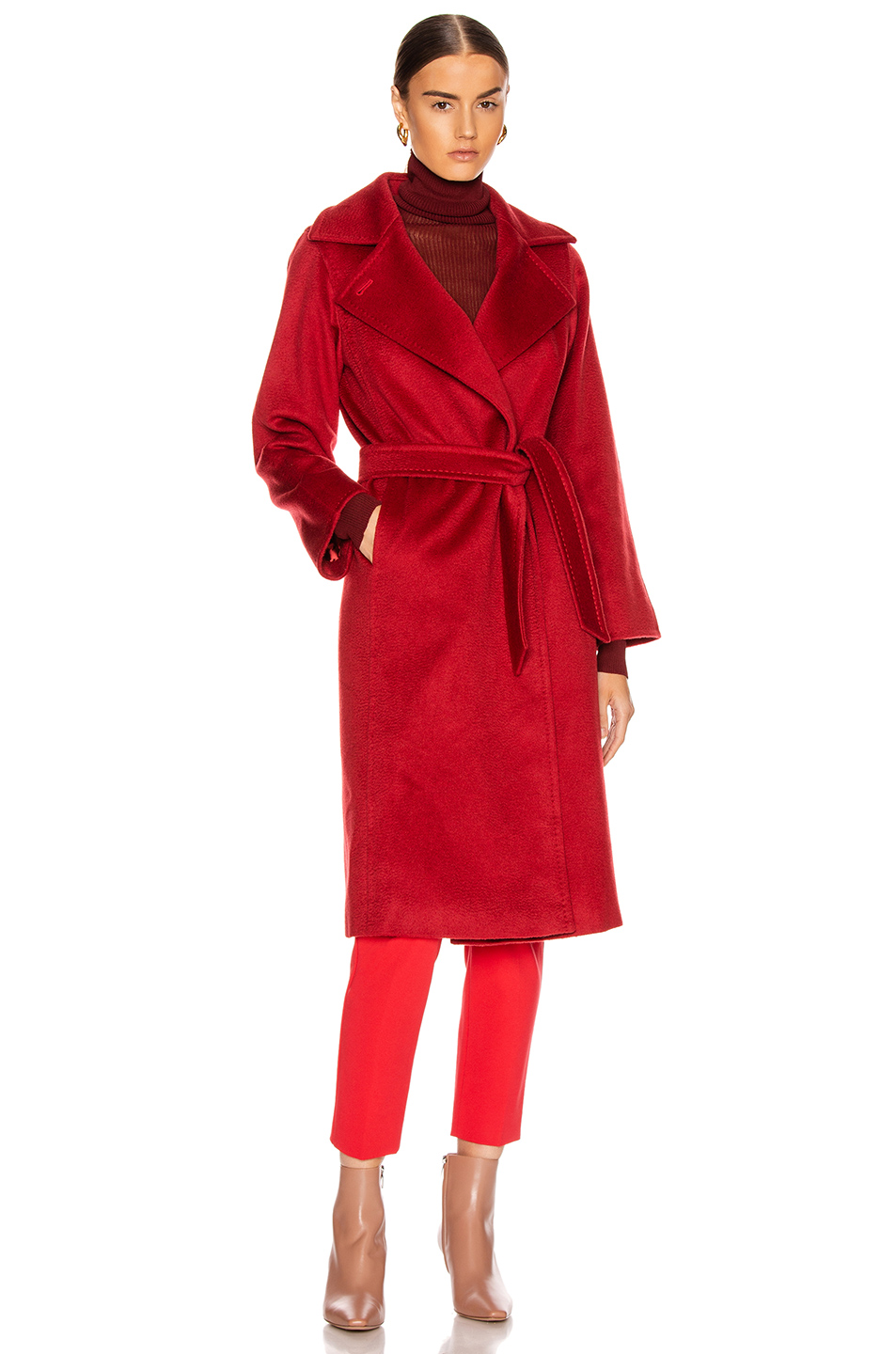 image 2 of max mara manuela coat in red