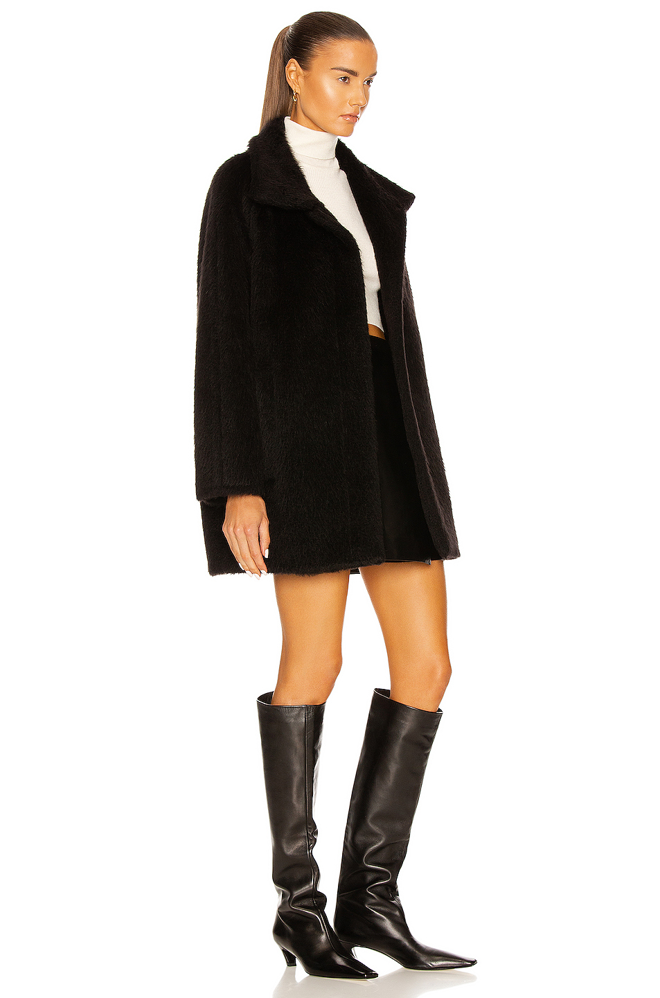 image 3 of max mara rete coat in black