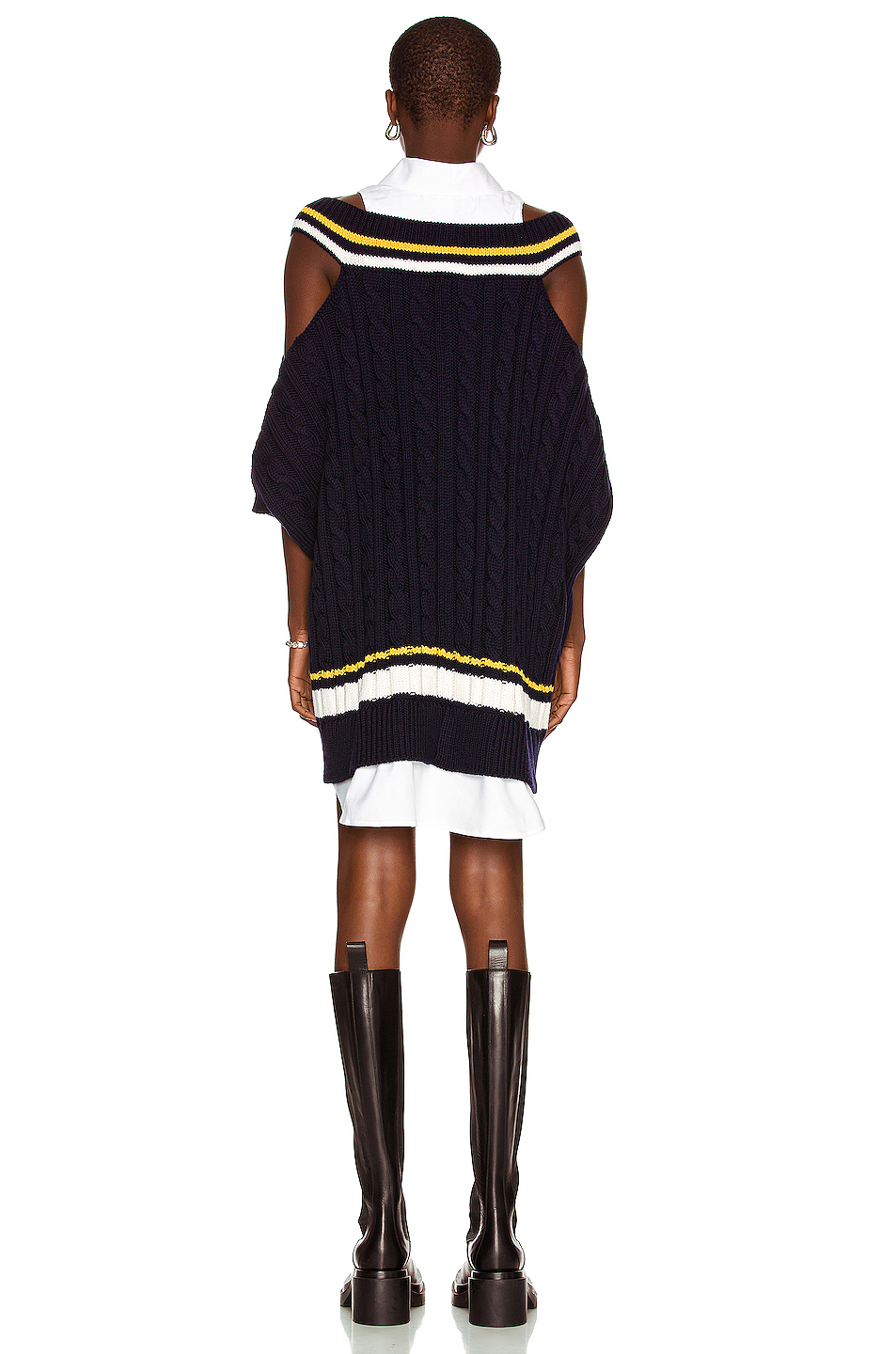 image 3 of monse layered cricket sweater dress in midnight multi