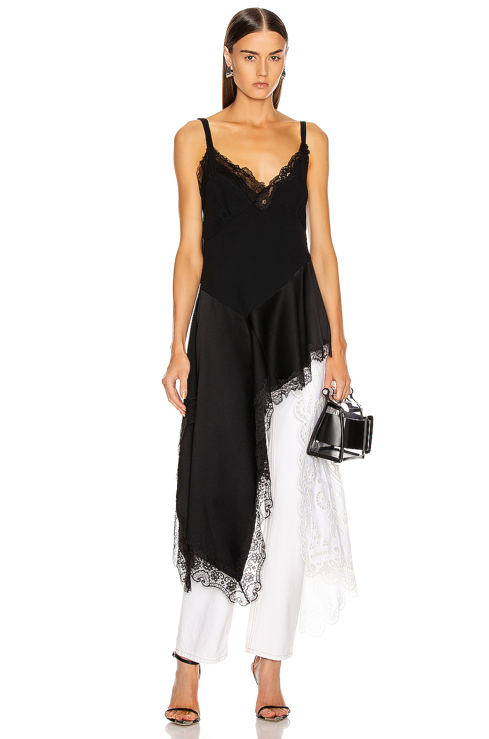 image 2 of monse negligee lace top in black