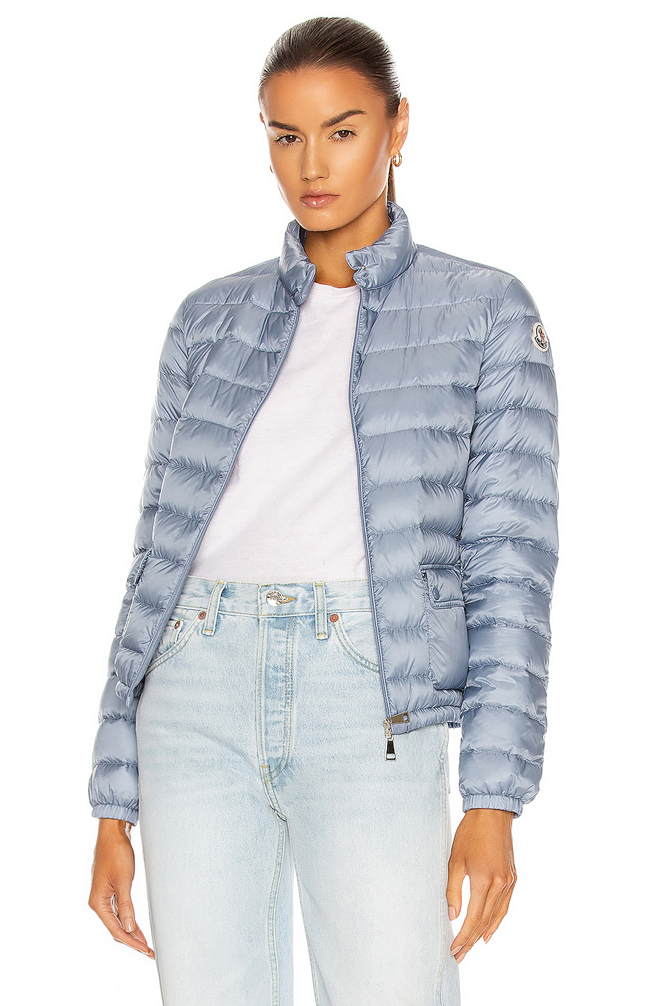 image 1 of moncler lans giubbotto jacket in dusty blue