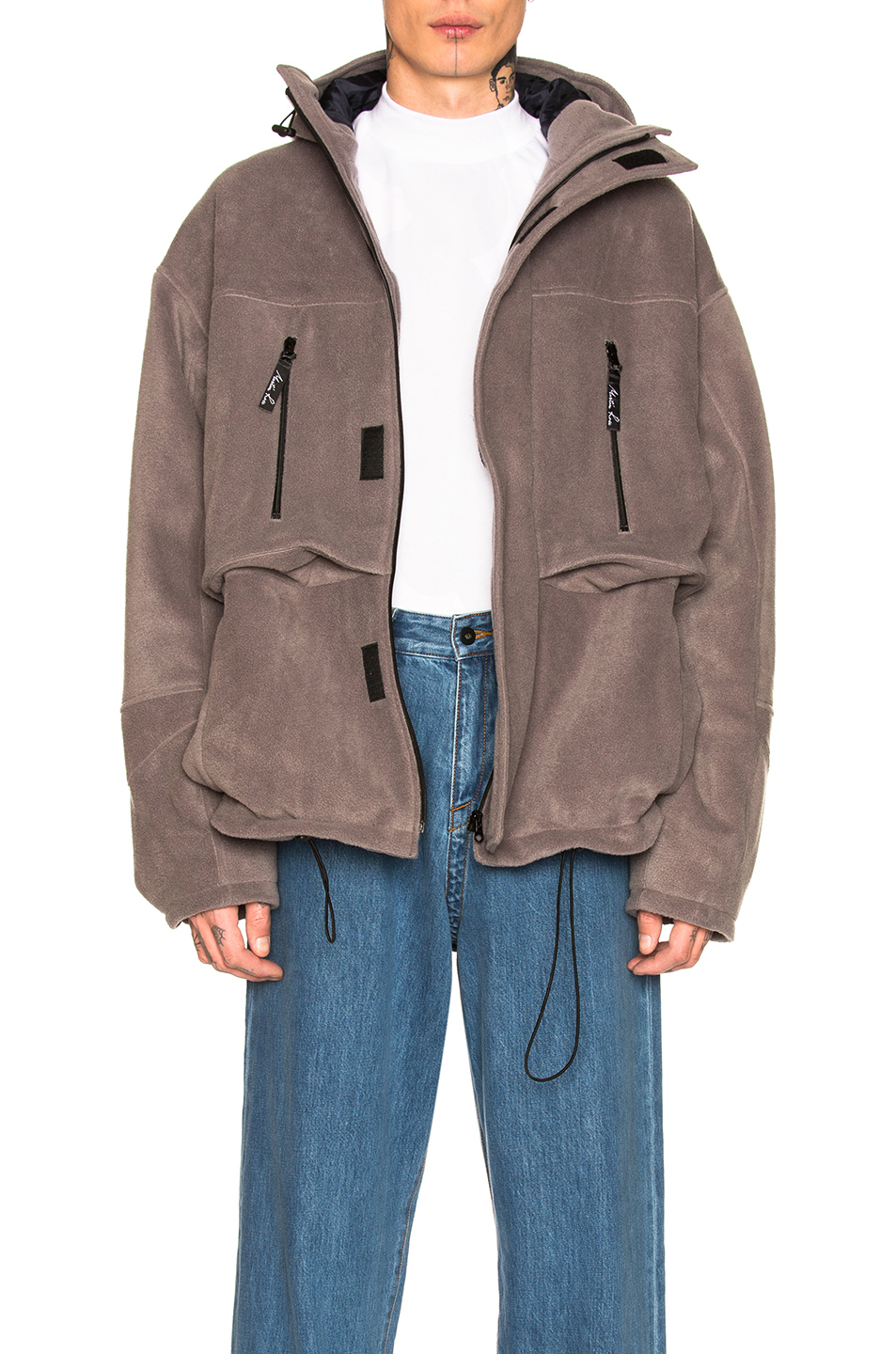 image 2 of martine rose fleece jacket in grey