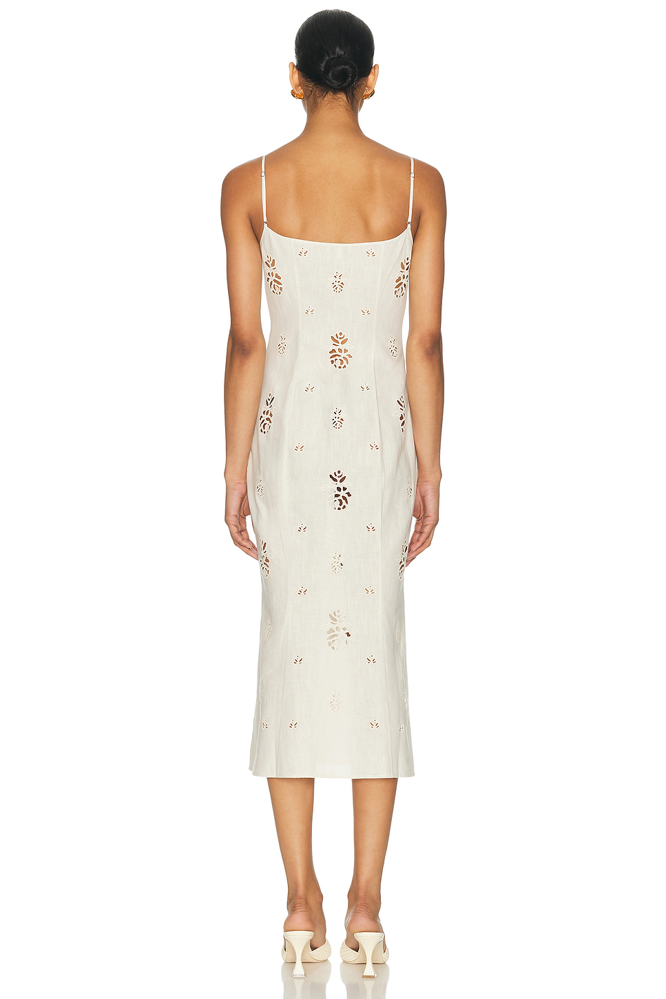 Regina Cotton Linen Eyelet Midi Dress