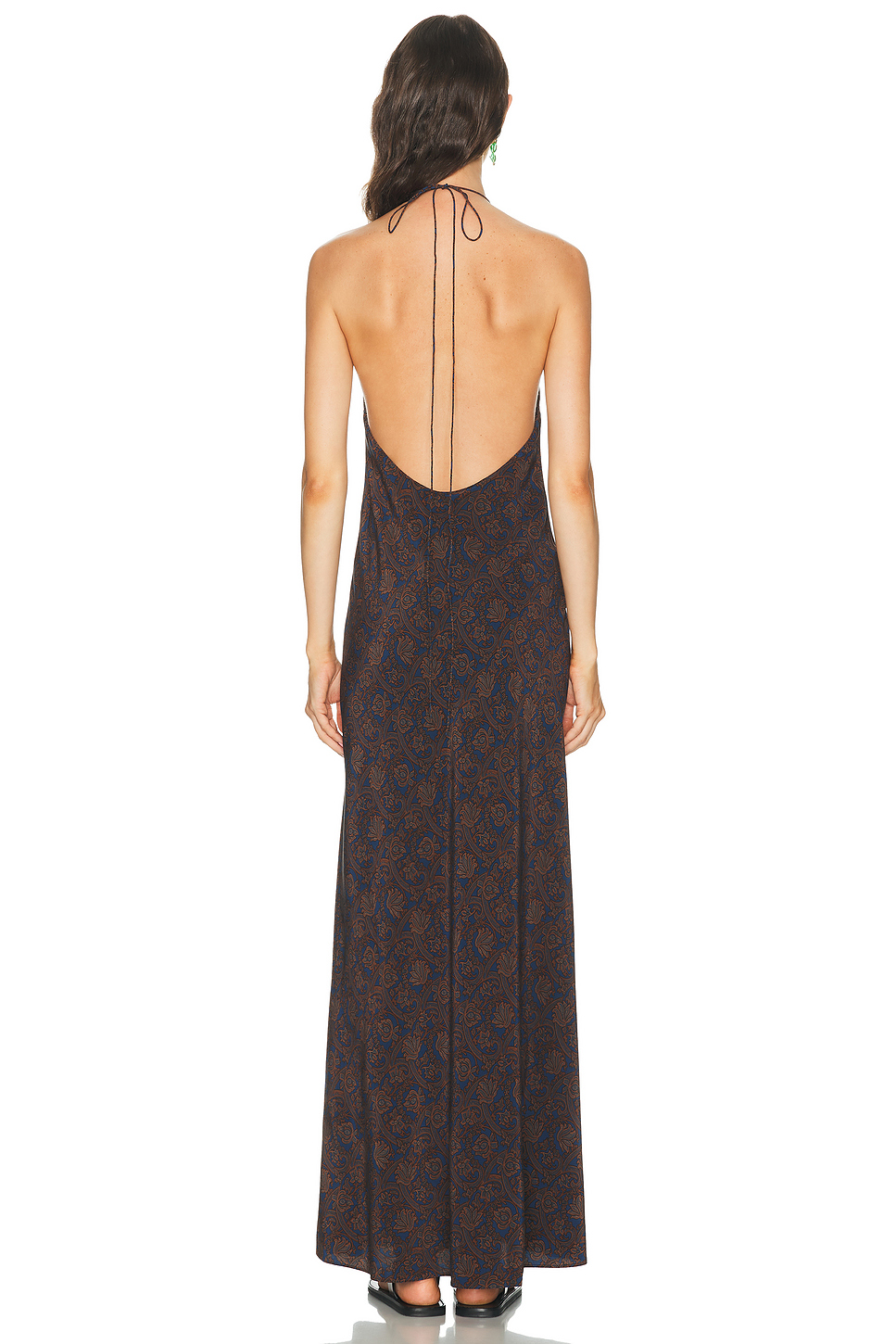 Low Back Halter Silk Maxi