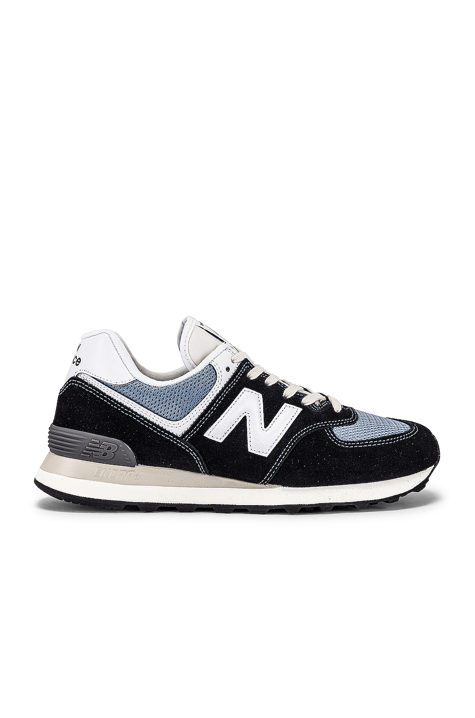 image 1 of new balance 574 in black & reflection
