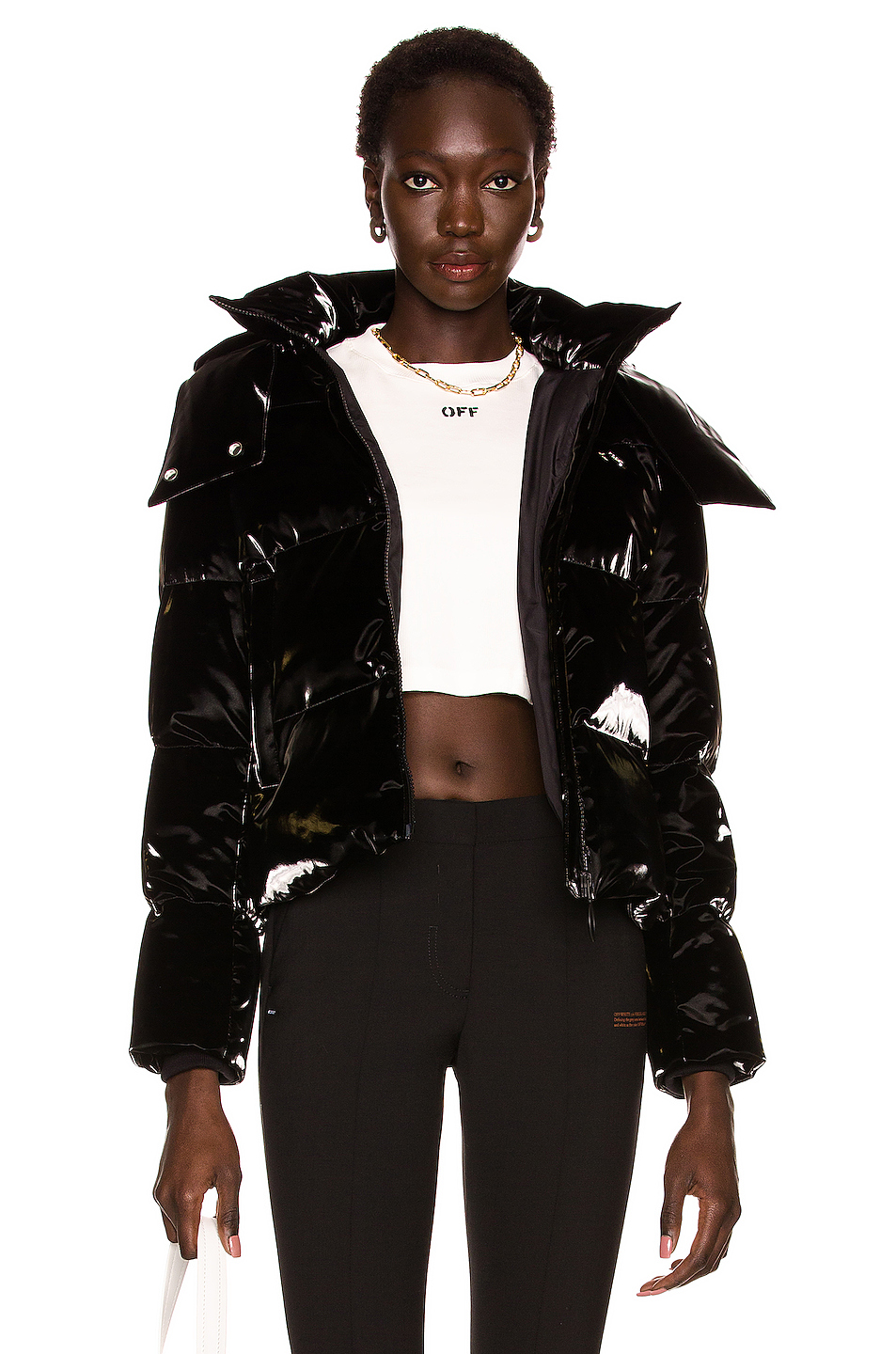 image 1 of off-white puffer jacket in black