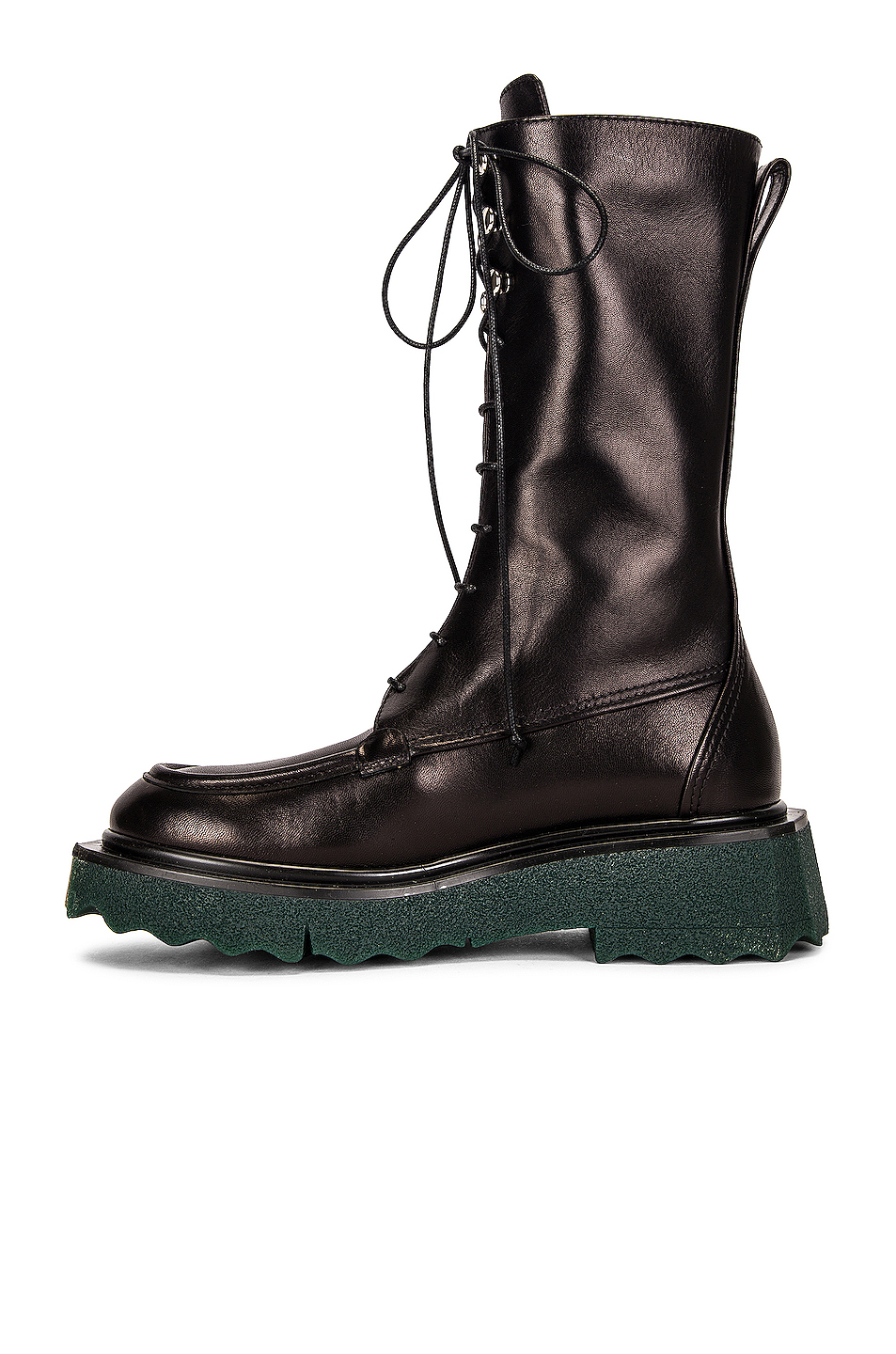 image 5 of off-white sponge pocket combat boot in black