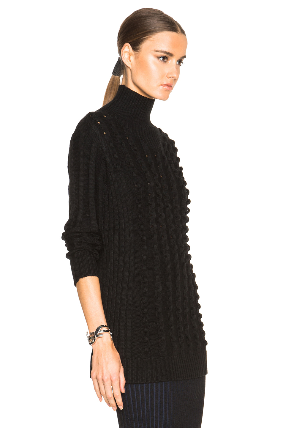 图象3 opening ceremony chain stitch oversized mockneck sweater