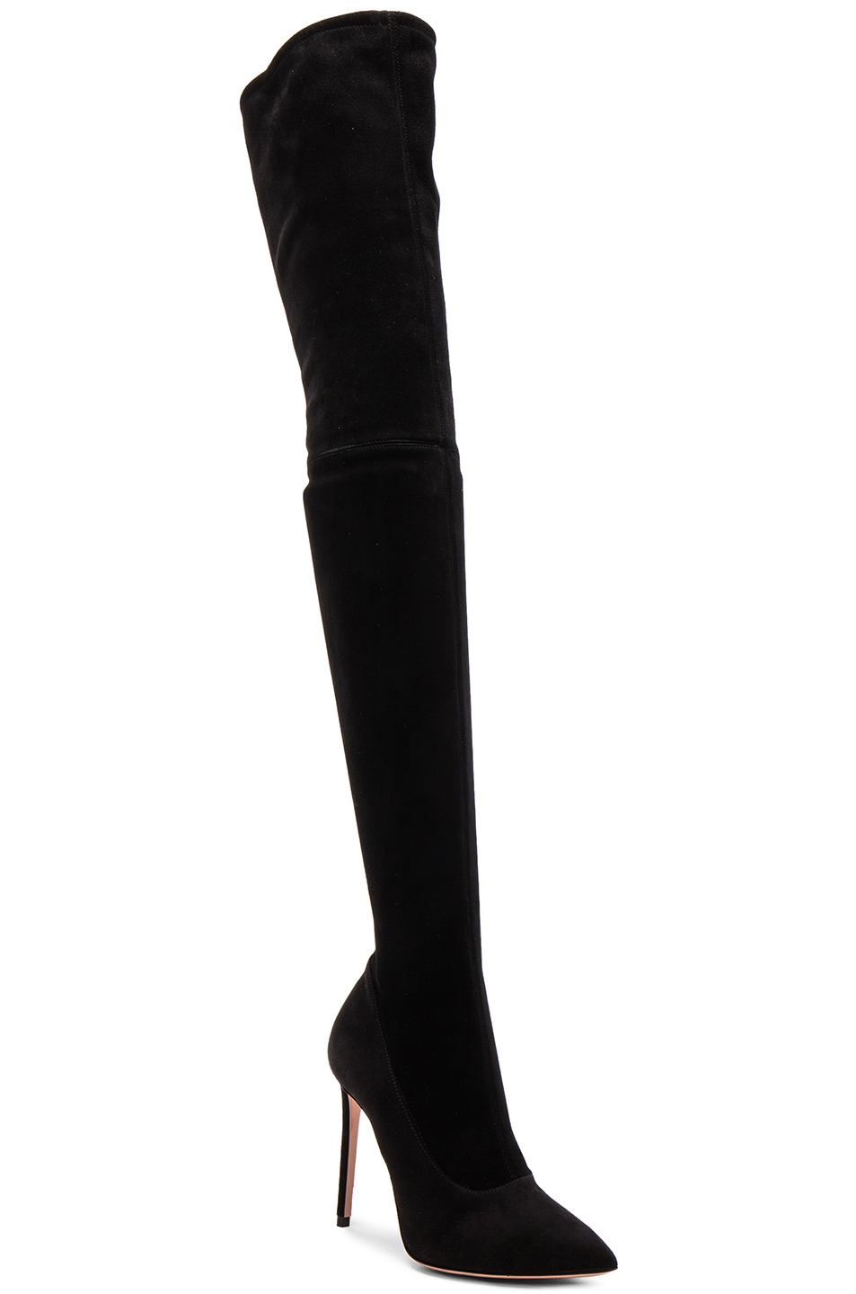 图象2 oscar tiye lama suede thigh high boots – black