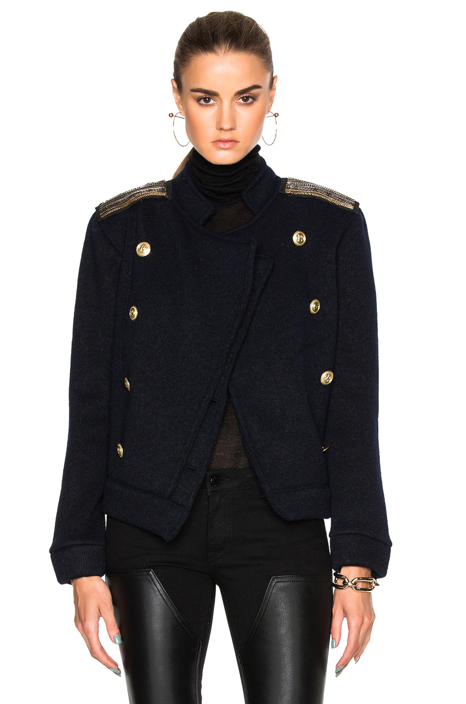 pierre balmain cropped jacket – 蓝色 & 海军蓝 | fwrd