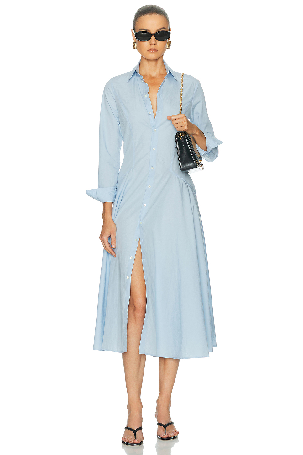 Long Sleeve Poplin Shirt Dress
