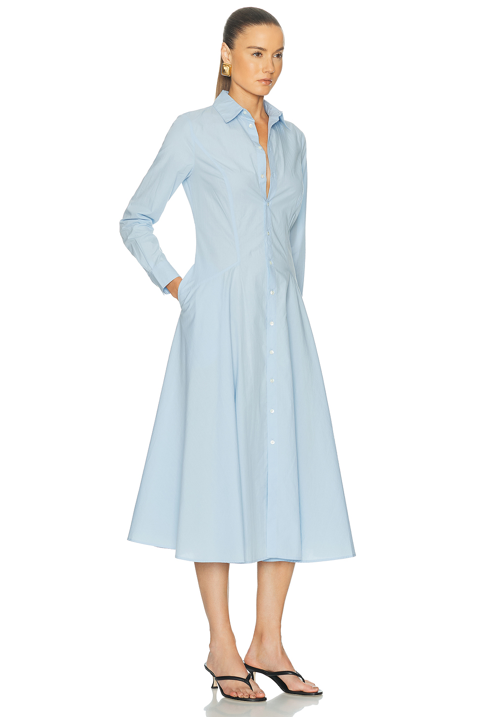 Long Sleeve Poplin Shirt Dress