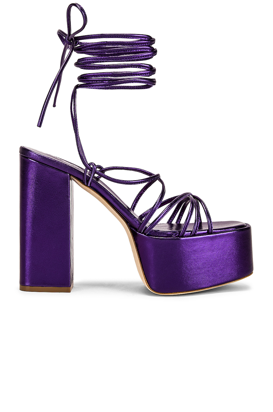paris texas malena 130 metallic platform sandal in ultra violet