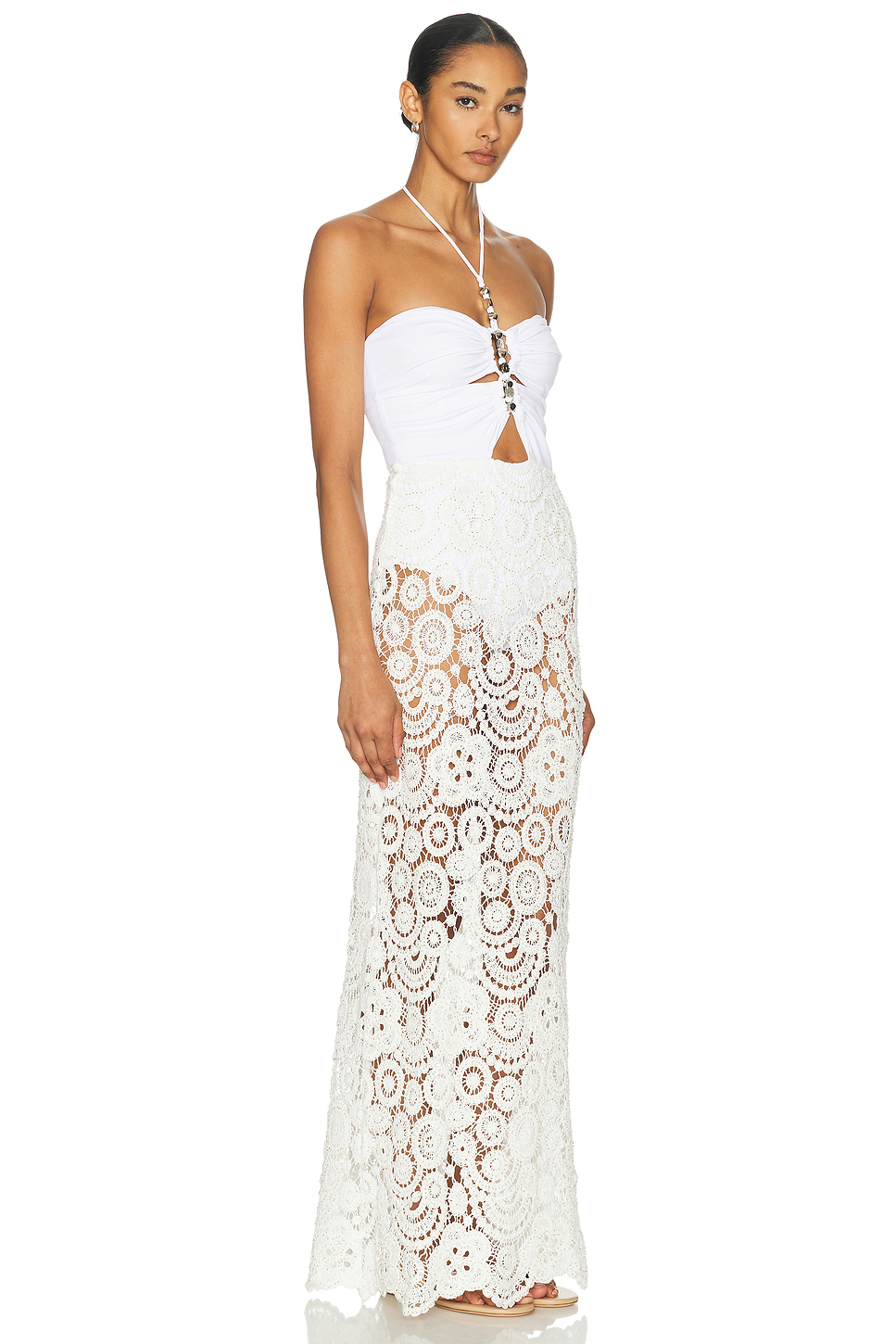 Gal Embroidered Lace Bodysuit Dress