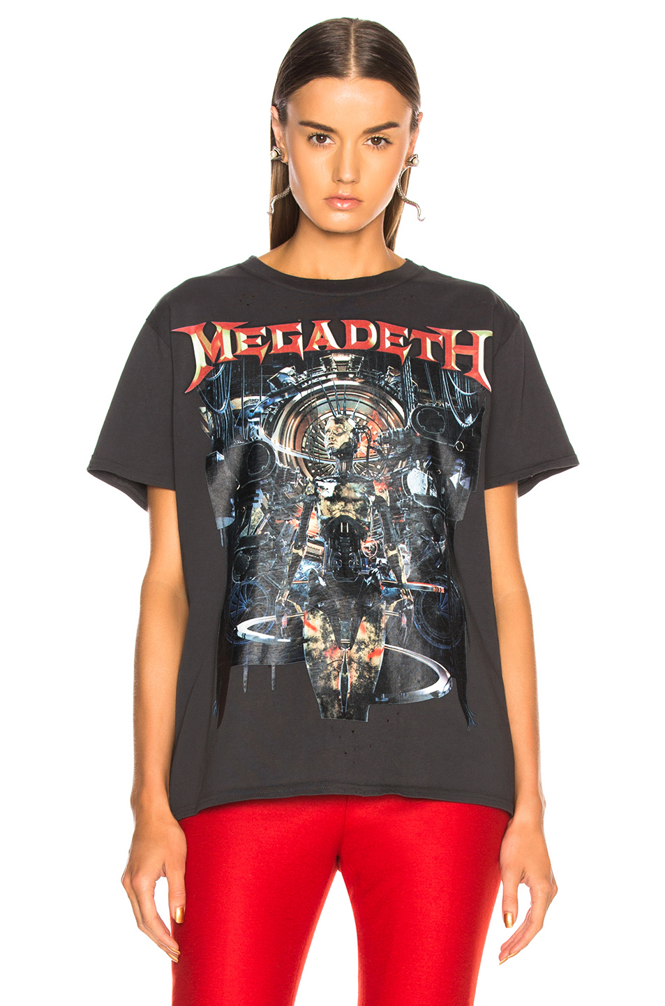 图象2 r13 distressed megadeth tee – skull biker black