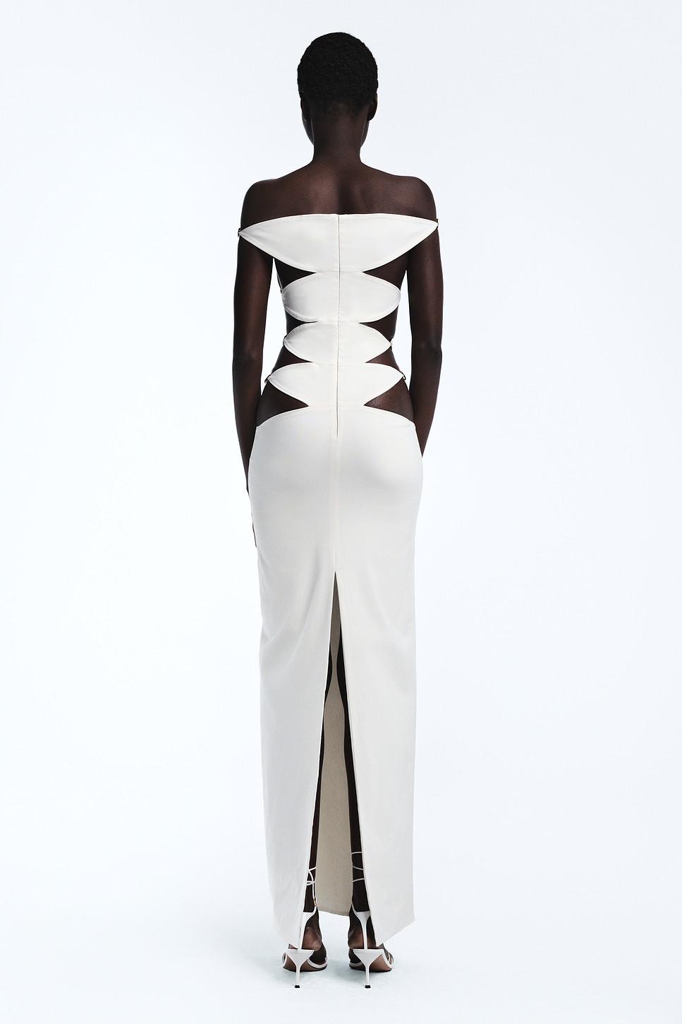 Elettra Cut-Out Waist Taffeta Gown